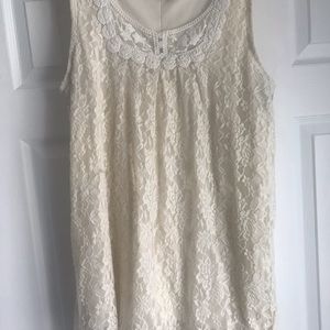 White flowing lace shirt